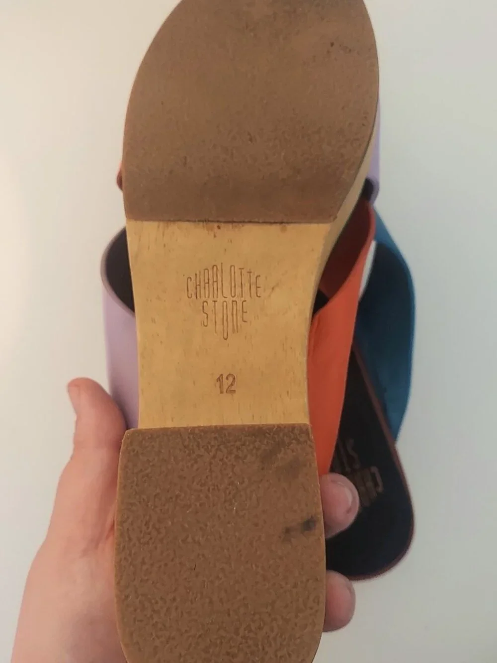 Charlotte Stone - Amos Low Multi-Color Clog Sandals, Size 12